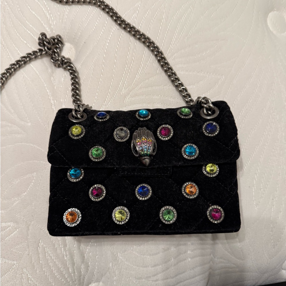 Kurt Geiger Embellished Black Chain Bag